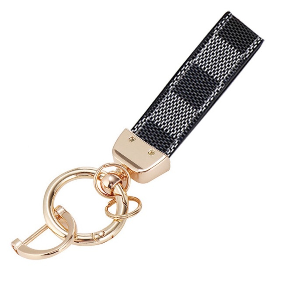 Checkered print keychain